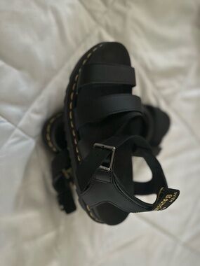 Dr. Martens Black Ribbed Sole Women's Sandals